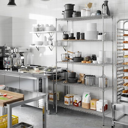 18" Deep x 48" Wide x 86" Height Wire Shelving Kit | 5-Tier | NSF Commercial - Image 7