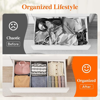Lifewit 8" High 8 Pack Deep Drawer Dividers, 13.8-22.5" Adjustable Dresser - Image 8