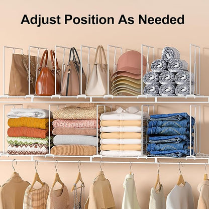 Wire Shelf Dividers for Closet: Tall 8 Pack 12-Inch Deep Adjustable Organizer - Image 5