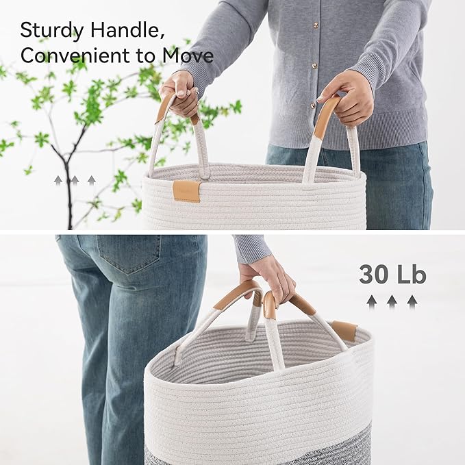 75L Striped Laundry Hamper - Image 5