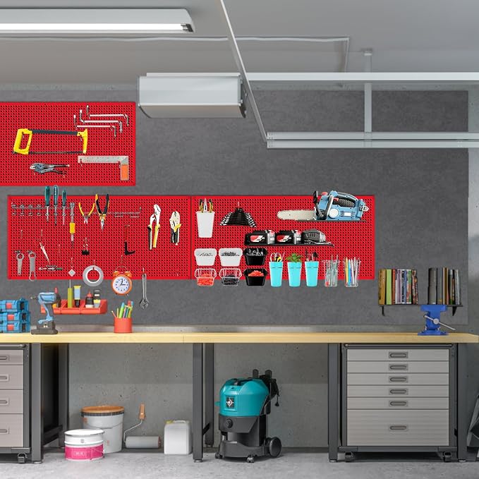 Pegboard Rack Garage Storage Steel Horizontal PegBoard Pack, Steel Pegboard - Image 7