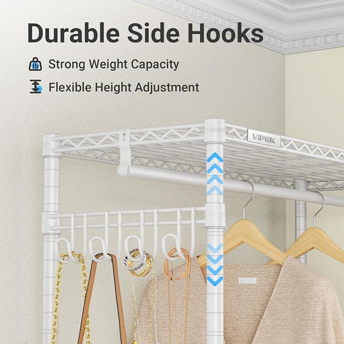 VIPEK R2 Heavy Duty Rolling Garment Rack 3 Tiers Adjustable Clothes Racks - Image 5