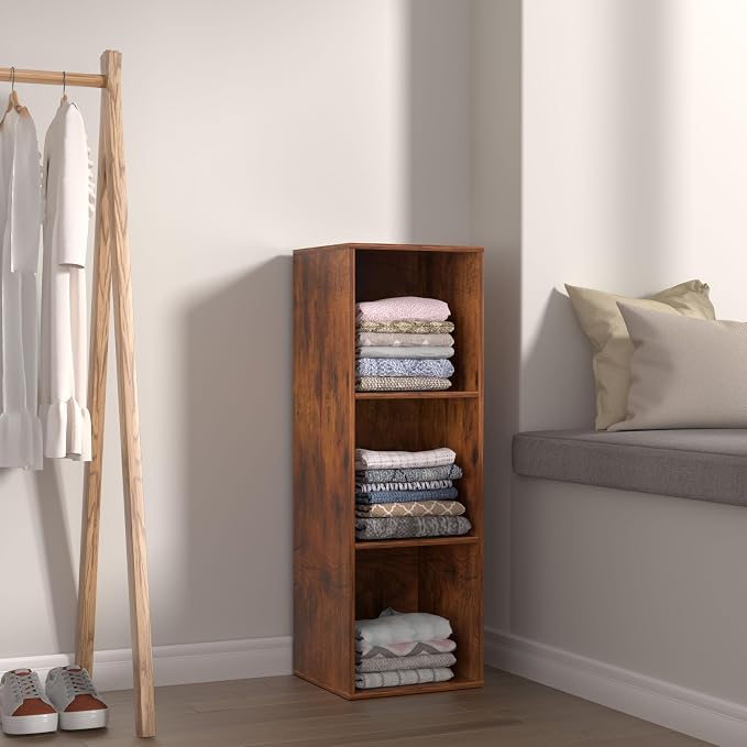 3 Cube Storage Organizer, 3 Tier Cube Low Bookcase Freestanding Storage Display - Image 7