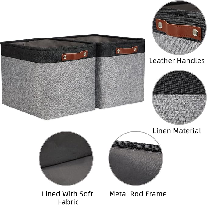 HNZIGE Large Storage Baskets Fabric Cloth Tall Baskets - Image 6
