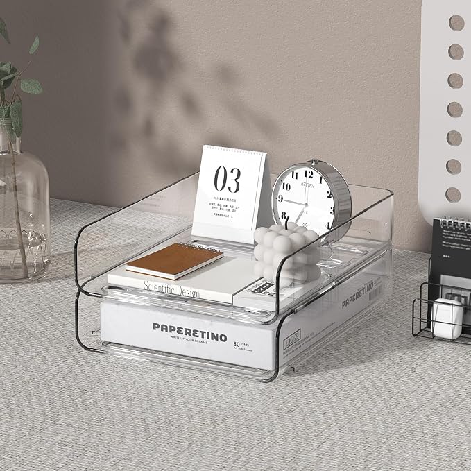2-Tier Acrylic Paper Tray Organizer - Image 2