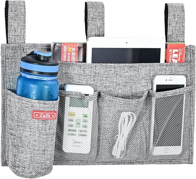 Linen Bedside Caddy, Bedside Storage Organizer - Image 2