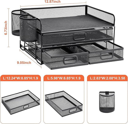Marbrasse 3 Tier Mesh Desk Organizer - Image 6