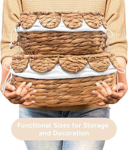 Set of 2 Round Wicker Baskets - Image 3