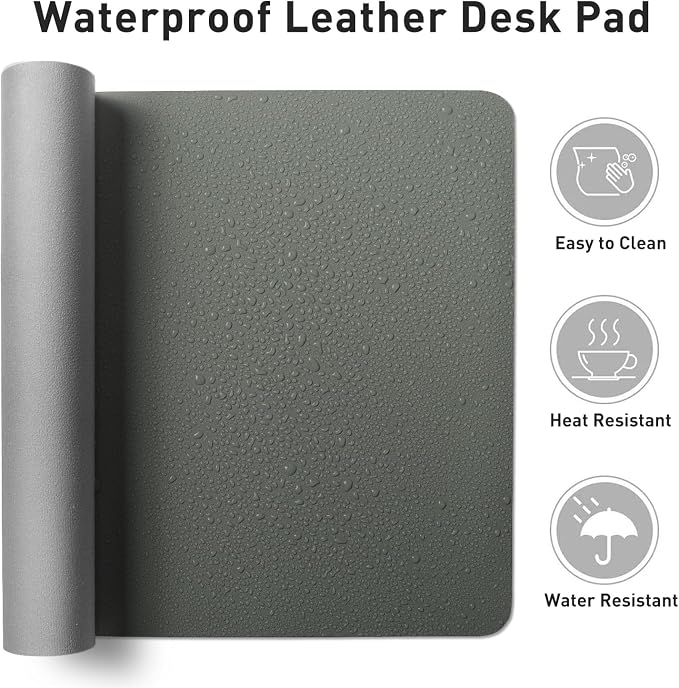 Aothia Leather Desk Pad Protector, Office Desk Mat, Large Mouse Pad, Non-Slip - Image 6