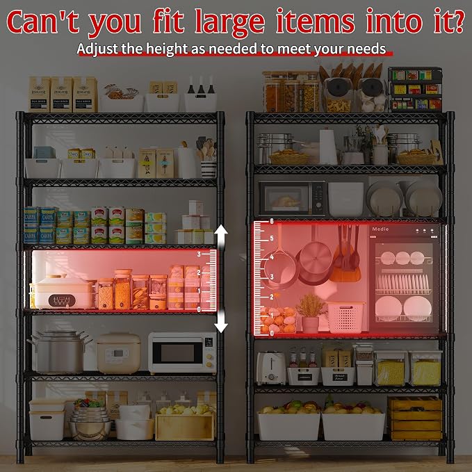 REIBII 6 Tier Wire Shelving, 1800LBS Storage Shelves Metal Shelves - Image 8