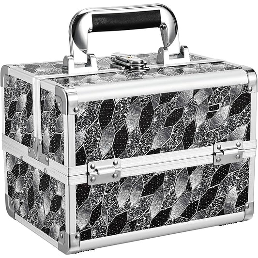 Joligrace Makeup Case Organizer Makeup Box Portable Cosmetic Train Case Hard by Joligrace