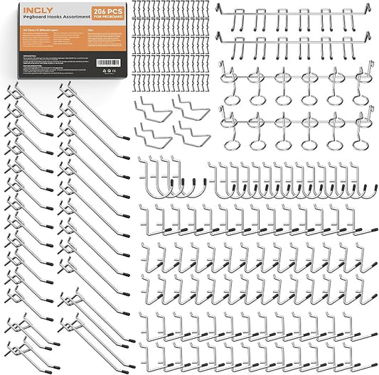 INCLY Pegboard Hooks Set for Hanging Tools by INCLY