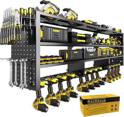 49" W Large Power Tool Organizer Wall Mount, 4 Layer Heavy Duty Metal Tool by Unknown