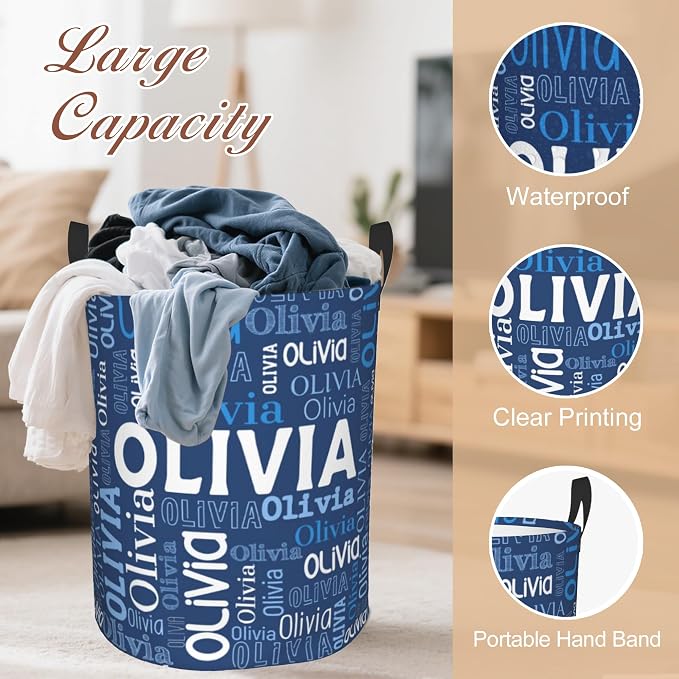 Custom Name Laundry Hamper, Personalized Laundry Basket - Image 4