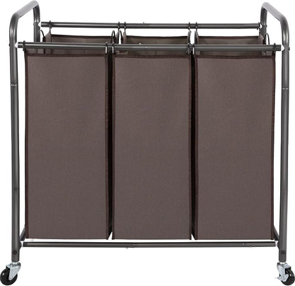 STO STO Laundry Sorter 3 Section, 3 Bag Laundry Hamper, Rolling Laundry Cart by STOSTO