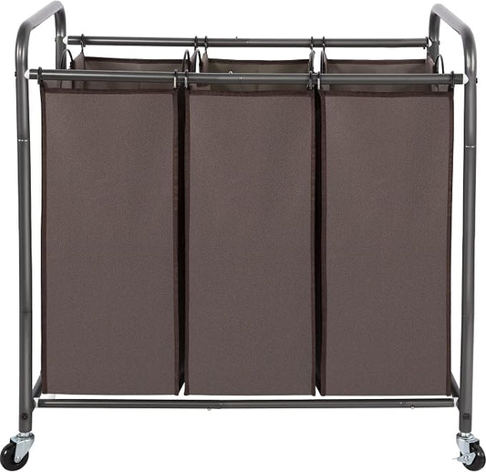 STO STO Laundry Sorter 3 Section, 3 Bag Laundry Hamper, Rolling Laundry Cart by STOSTO