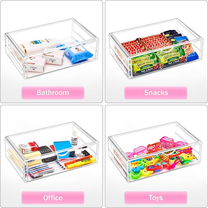Sorbus Large Stackable Acrylic Drawers - Image 6