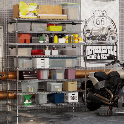 24" Deep x 60" Wide x 74" Height Wire Shelving Kit | 8-Tier | NSF Commercial - Image 5