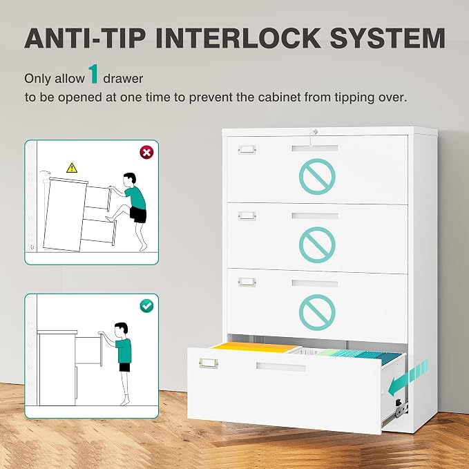 4 Drawer Lateral File Cabinet - Image 7