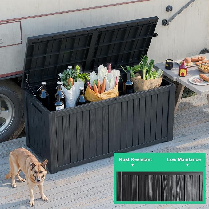 EasyUp 200 Gallon Outdoor Storage Box Waterproof, UV Resistant Resin Deck Box - Image 6