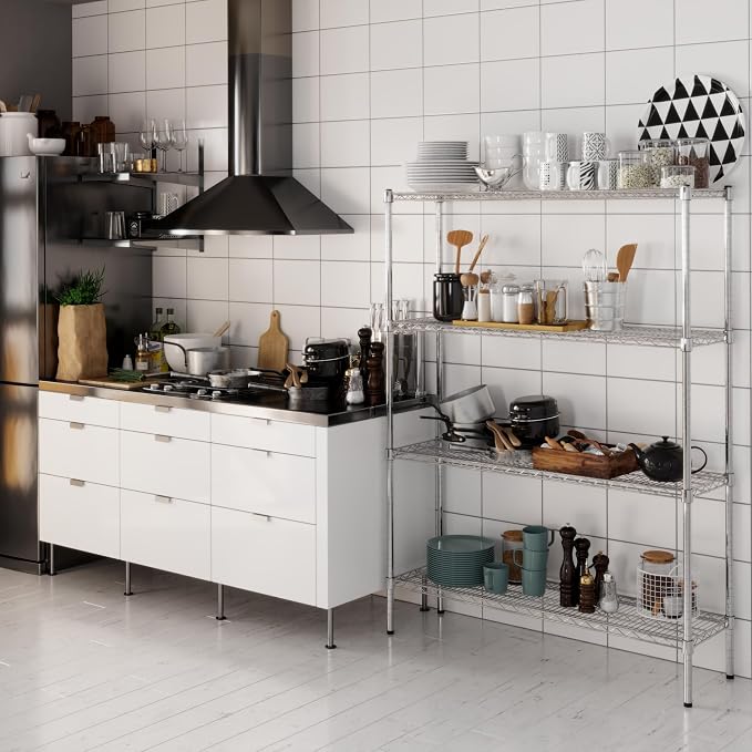 14" Deep x 48" Wide x 64" Height Wire Shelving Kit | 4-Tier | NSF Commercial - Image 6