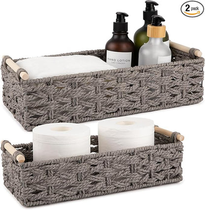 OIAHOMY Toilet Paper Baskets Handmade Paper Rope Decorative Wicker Storage Tank by MasterofSpaceOptimization