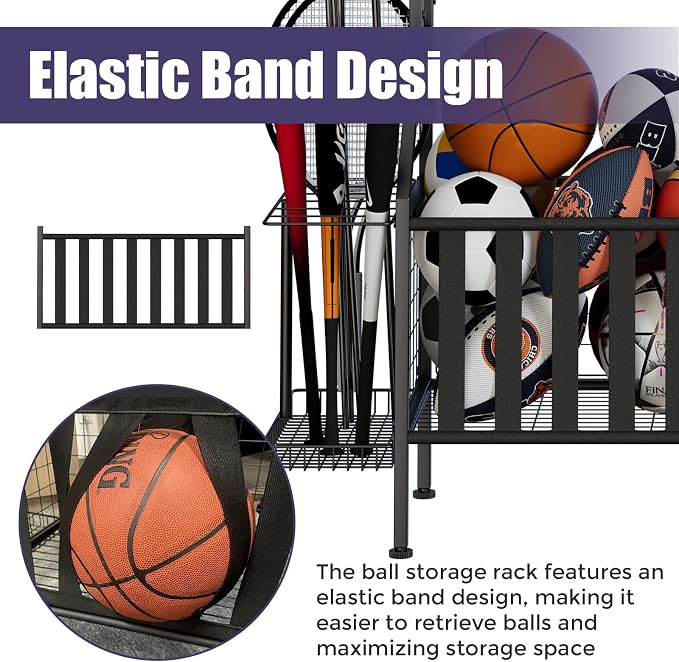 Sports Equipment Organizer, Heavy Duty Golf Bags Stand, Extra Large Ball - Image 4