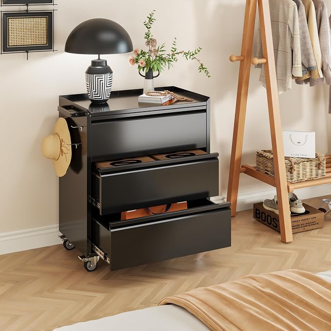 Aobabo Metal Storage Cabinet on Wheels, - Image 9