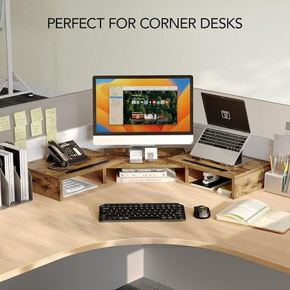 AMERIERGO Dual Monitor Stand Riser- 3 Shelf Screen Stand - Image 7