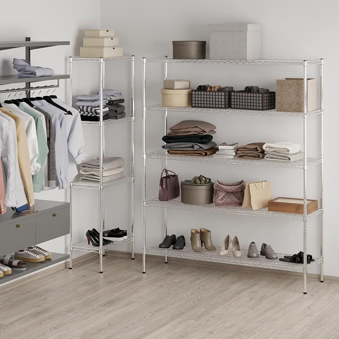 18" Deep x 60" Wide x 74" Height Wire Shelving Kit | 5-Tier | NSF Commercial - Image 7