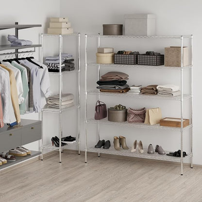 18" Deep x 60" Wide x 74" Height Wire Shelving Kit | 5-Tier | NSF Commercial - Image 7