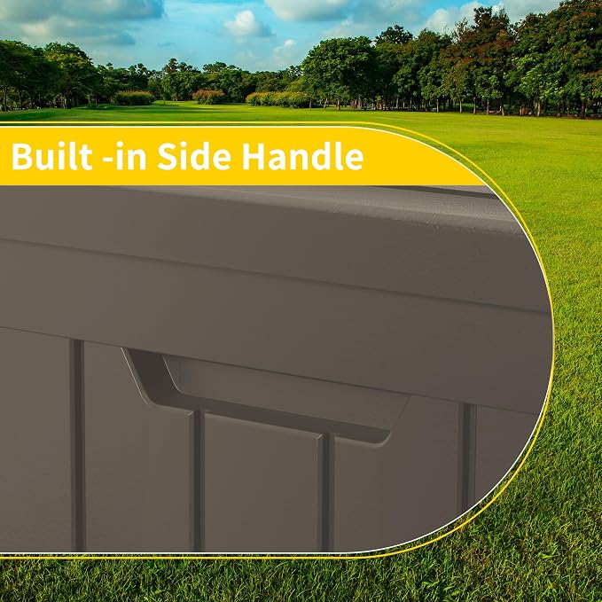 50 GallonOutdoor Storage Box, Resin Deck Boxes Waterproof, IndoorOutdoor Bin - Image 2