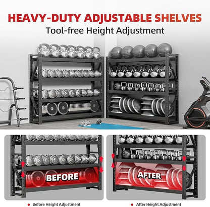 60" W Garage Shelving, 4-Tier Heavy Duty Storage Shelves Unit - Image 4