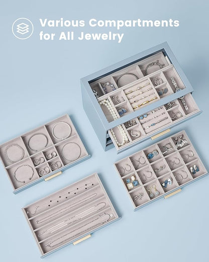 Lolalet Jewelry Box Organizer, 6-Layer Jewelry Organizers and Storage Case - Image 3