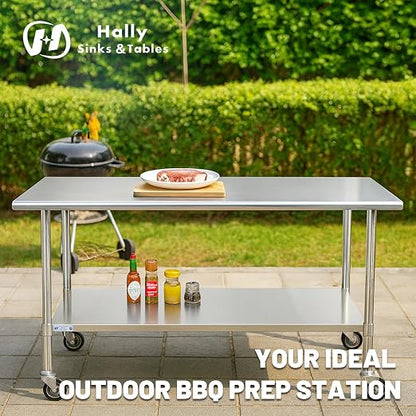 Hally Stainless Steel Table for Prep & Work 30 x 36 Inches - Image 3