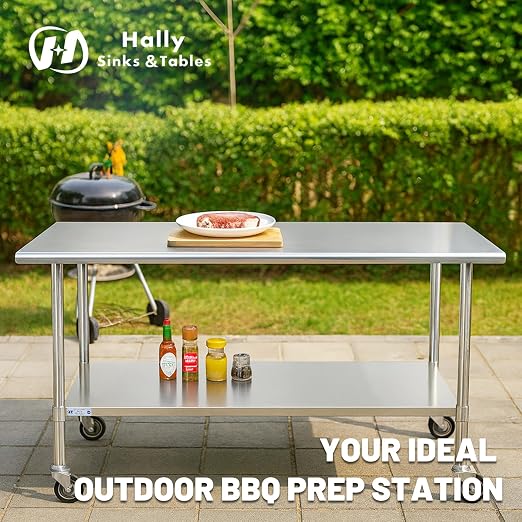 Hally Stainless Steel Table for Prep & Work 30 x 48 Inches - Image 3