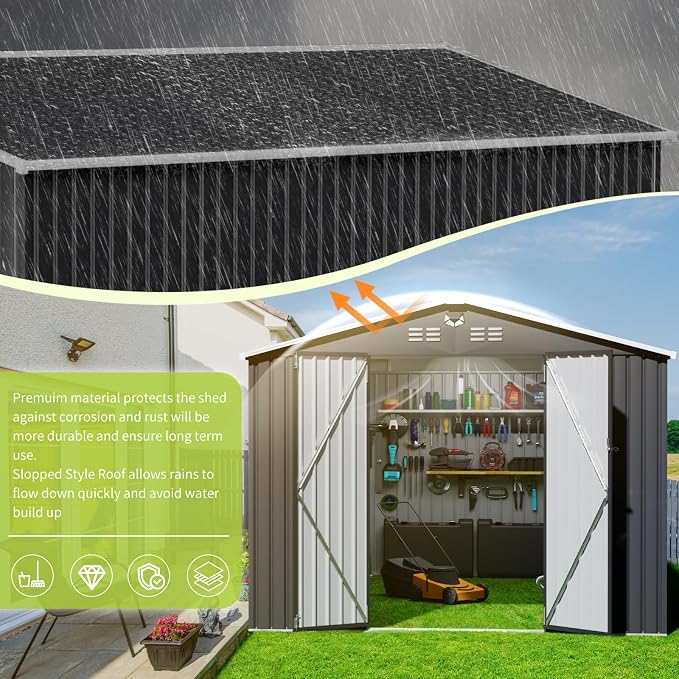 Metal Storage Shed, Outdoor Storage Building 10x14, Large Backyard Sheds - Image 5