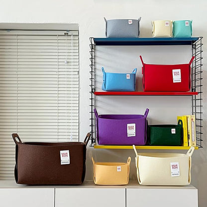 Collapsible Felt CHARCOL Storage Bin Large 14.6"x9.4"x9.4" – Foldable Basket - Image 4