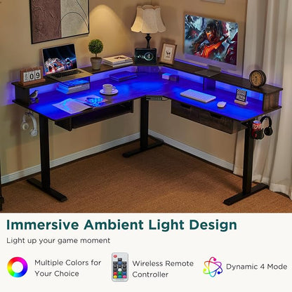 RedLemon 60 Inches L Shaped Electric Standing Desk, Height Adjustable Corner - Image 3