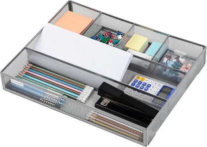 Mind Reader Drawer Organizer, Desk Org, Utensil Organizer, Metal Mesh - Image 5