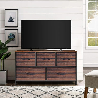 Dresser for Bedroom with 5 Drawers, Chest of Drawers, Storage Drawers Organizer - Image 8