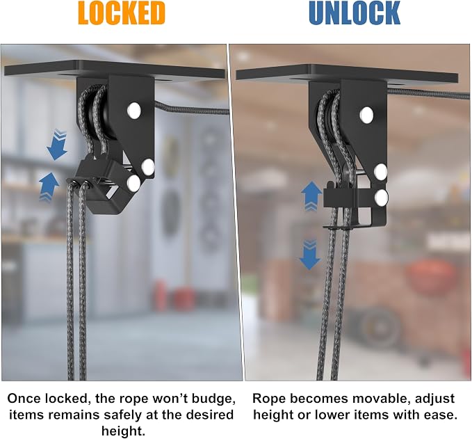 Cargo Box Pulley System for Garage Storage, Heavy-Duty - Image 4