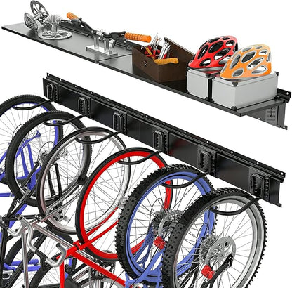 TORACK Bike Storage Rack with Shelf, 6 Bikes Hangers by TORACK