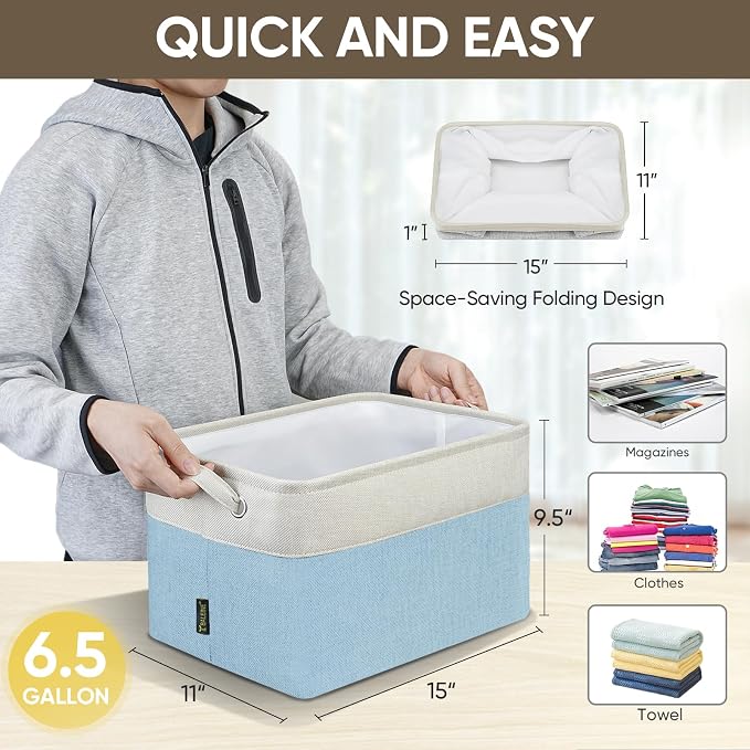 BALEINE 3 Pack Fabric Storage Bins - Image 5