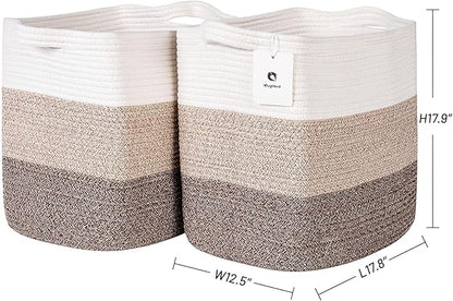Storage Baskets for Clothes Fabric Cotton Rope Storage Basket - Image 5