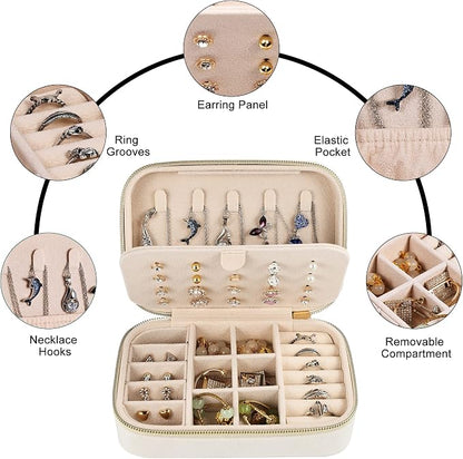Dajasan Velvet Travel Jewelry Boxes, Small Travel Jewelry Case, Portable Travel - Image 3