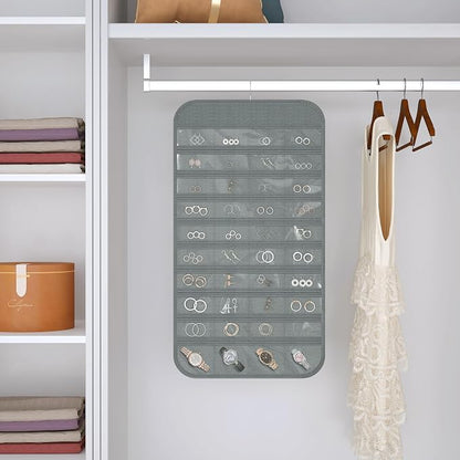 Hanging Jewelry Organizer Storage, 40 Pockets 36 Hooks Necklace Earring - Image 5