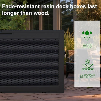 120 Gallon Outdoor Deck Box, Storage Lockable Waterproof Patio Furniture - Image 5
