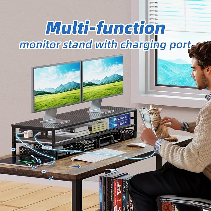 Simple Trending 2 Tier Metal Monitor Stand Riser - Image 6