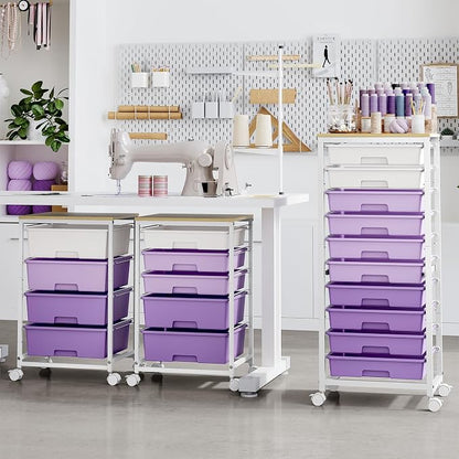 Rolling Cart with Drawers, 10 Drawer Rolling Cart, Storage Cart with Wheels - Image 7
